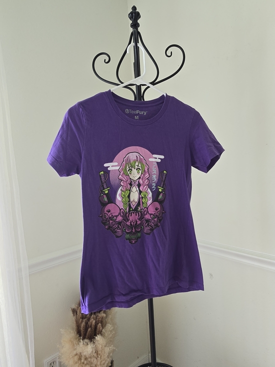 Tops - Purple Anime Graphic Short Sleeve Tee